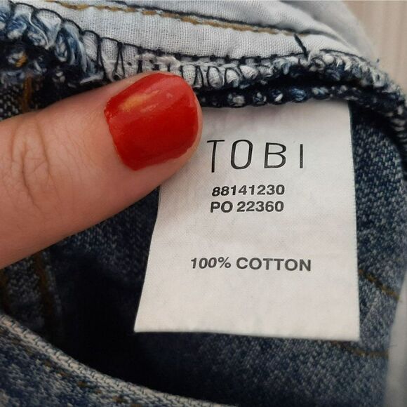 TOBI Distressed High Waist Jean Shorts sz 26 - Picture 7 of 7